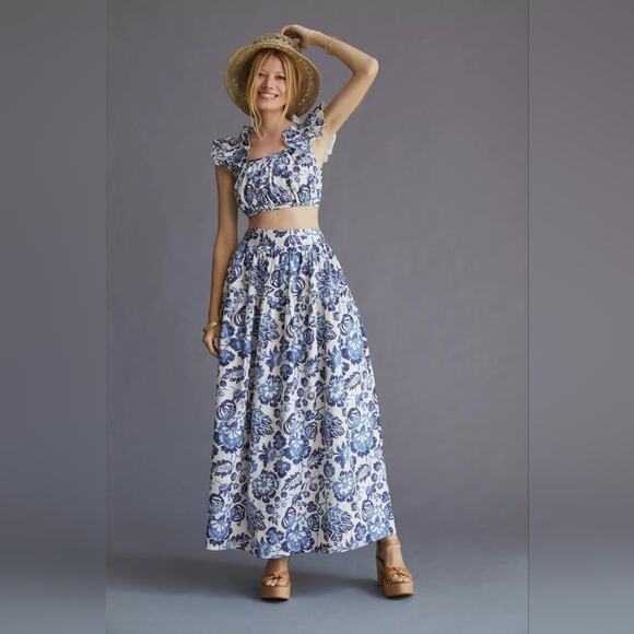 NEW Anthropologie x Forever That Girl Remme Ruffle Set - Picture 1 of 3